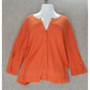 Cable&Gauge Woman Burnt Orange Cardigan 3/4 Sleeve Size 3XL Plus Size Fashion